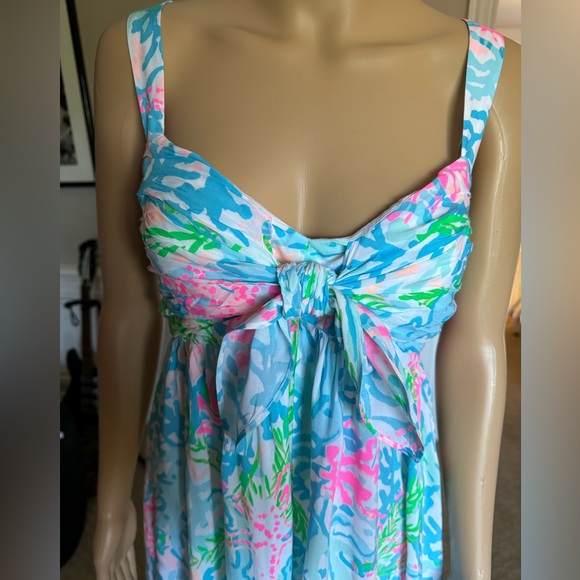 Lilly Pulitzer® Sabrinah Knot Front Dress Coral Bay size 12 - Picture 9 of 12